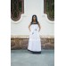 Boho Style Embroidered Sleeveless Dress "Summer Birds" White/Black